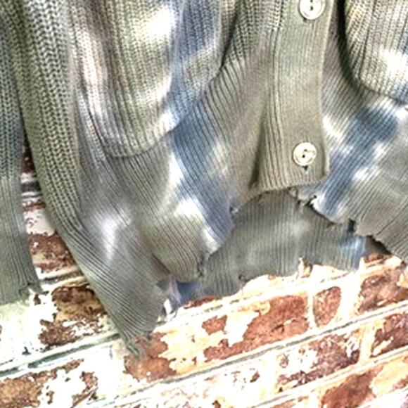 Young Fabulous & Broke Indie Tie Dye Pure Cotton Distressed Oversized Cardigan - Picture 7 of 13